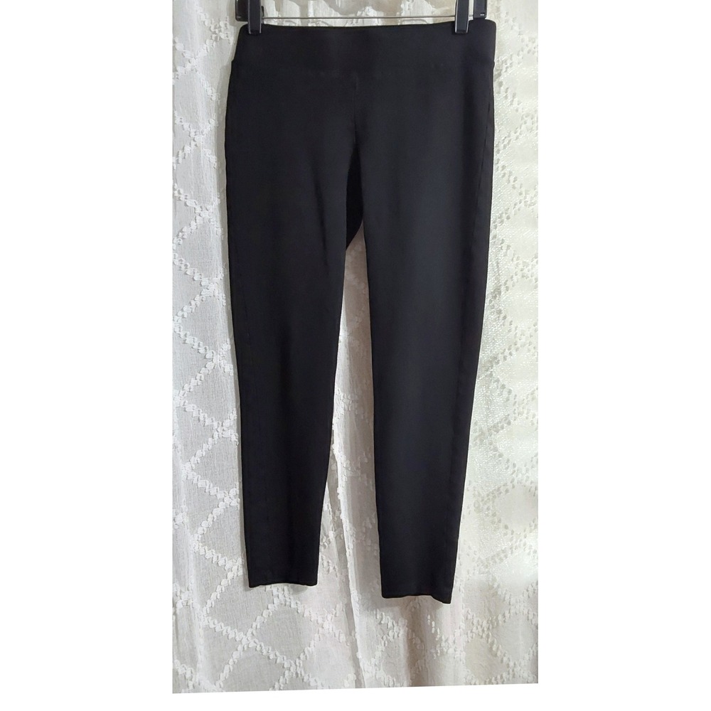Cabi Women Black Leggings Small Stretch Knit Full Length Wide Waistband Pants